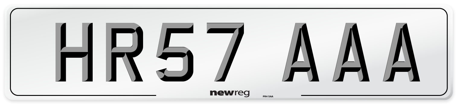 HR57 AAA Number Plate from New Reg